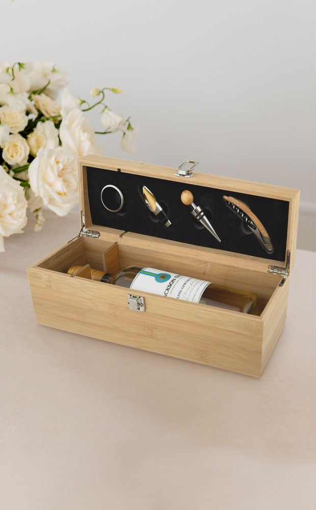 Category Slider - Wooden Wine Box with Accessories Set